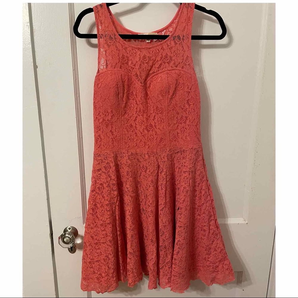 *2 FOR $15* Aniina Coral/Peach/Pink Lace Dress